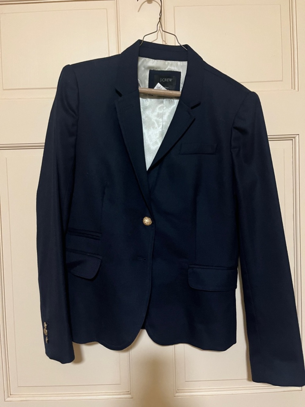 J. Crew Dark Navy Gold-Button Blazer